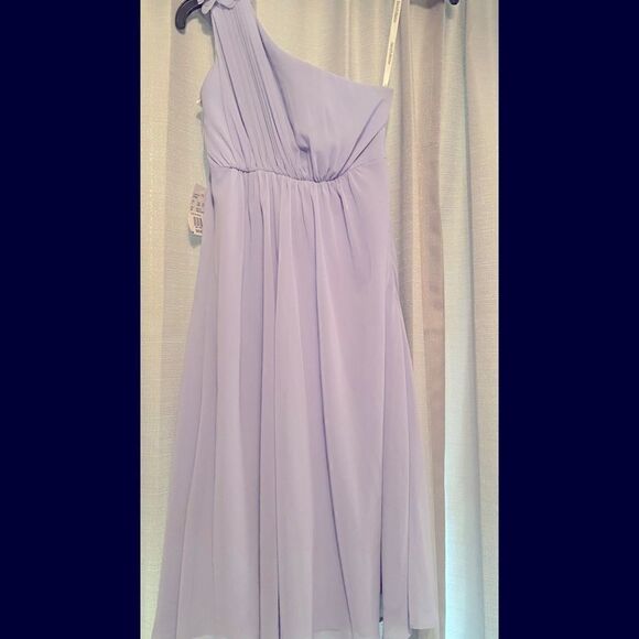 💥David’s Bridal Bluebird colored bridesmaids Dress Size:4 - Picture 1 of 8